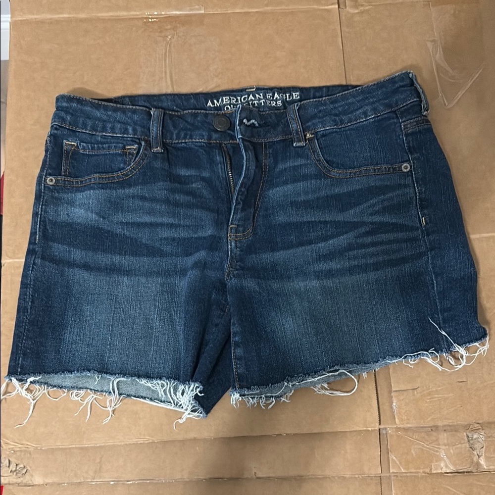 American Eagle Outfitters Blue Jean Shorts Distressed Cut-Off